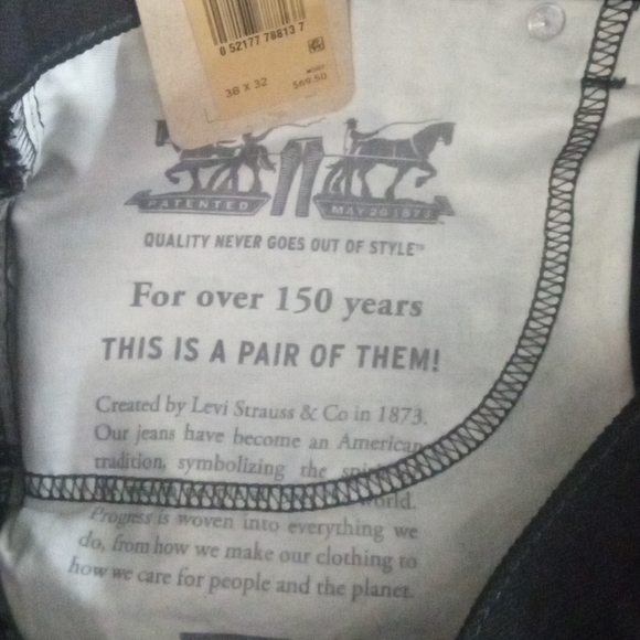 505 regular Levi's size 38 color is black 100% cotton - Picture 7 of 9